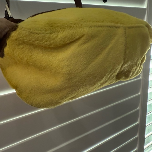FENDI VINTAGE Pony Hair Mama Bag Brown/Yellow Women's Bag - Picture 11 of 13